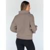 imageTrendy Queen Sweatshirts Half Zip Pullover Quarter Zip Oversized Hoodies Sweaters Comfy Fall Outfits 2025 Y2K Winter ClothesCoffee Grey