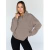 imageTrendy Queen Sweatshirts Half Zip Pullover Quarter Zip Oversized Hoodies Sweaters Comfy Fall Outfits 2025 Y2K Winter ClothesCoffee Grey