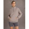 imageTrendy Queen Sweatshirts Half Zip Pullover Quarter Zip Oversized Hoodies Sweaters Comfy Fall Outfits 2025 Y2K Winter ClothesCoffee Grey