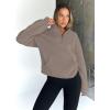 imageTrendy Queen Sweatshirts Half Zip Pullover Quarter Zip Oversized Hoodies Sweaters Comfy Fall Outfits 2025 Y2K Winter ClothesCoffee Grey