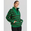 imageTrendy Queen Sweatshirts Half Zip Pullover Quarter Zip Oversized Hoodies Sweaters Comfy Fall Outfits 2025 Y2K Winter ClothesCoffee and Green