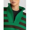 imageTrendy Queen Sweatshirts Half Zip Pullover Quarter Zip Oversized Hoodies Sweaters Comfy Fall Outfits 2025 Y2K Winter ClothesCoffee and Green