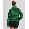 imageTrendy Queen Sweatshirts Half Zip Pullover Quarter Zip Oversized Hoodies Sweaters Comfy Fall Outfits 2025 Y2K Winter ClothesCoffee and Green