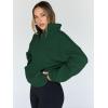 imageTrendy Queen Sweatshirts Half Zip Pullover Quarter Zip Oversized Hoodies Sweaters Comfy Fall Outfits 2025 Y2K Winter ClothesDarkgreen
