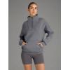 imageTrendy Queen Sweatshirts Half Zip Pullover Quarter Zip Oversized Hoodies Sweaters Comfy Fall Outfits 2025 Y2K Winter ClothesDarkgrey