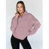 imageTrendy Queen Sweatshirts Half Zip Pullover Quarter Zip Oversized Hoodies Sweaters Comfy Fall Outfits 2025 Y2K Winter ClothesDarkpink