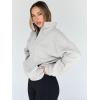 imageTrendy Queen Sweatshirts Half Zip Pullover Quarter Zip Oversized Hoodies Sweaters Comfy Fall Outfits 2025 Y2K Winter ClothesGrey