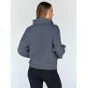 imageTrendy Queen Sweatshirts Half Zip Pullover Quarter Zip Oversized Hoodies Sweaters Comfy Fall Outfits 2025 Y2K Winter ClothesGreyblue