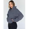 imageTrendy Queen Sweatshirts Half Zip Pullover Quarter Zip Oversized Hoodies Sweaters Comfy Fall Outfits 2025 Y2K Winter ClothesGreyblue