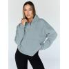 imageTrendy Queen Sweatshirts Half Zip Pullover Quarter Zip Oversized Hoodies Sweaters Comfy Fall Outfits 2025 Y2K Winter ClothesLight Green