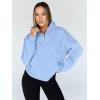 imageTrendy Queen Sweatshirts Half Zip Pullover Quarter Zip Oversized Hoodies Sweaters Comfy Fall Outfits 2025 Y2K Winter ClothesLightblue