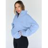 imageTrendy Queen Sweatshirts Half Zip Pullover Quarter Zip Oversized Hoodies Sweaters Comfy Fall Outfits 2025 Y2K Winter ClothesLightblue