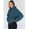 imageTrendy Queen Sweatshirts Half Zip Pullover Quarter Zip Oversized Hoodies Sweaters Comfy Fall Outfits 2025 Y2K Winter ClothesNavy
