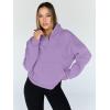 imageTrendy Queen Sweatshirts Half Zip Pullover Quarter Zip Oversized Hoodies Sweaters Comfy Fall Outfits 2025 Y2K Winter ClothesPurple