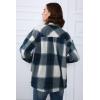 imageTrendy Queen Womens Flannel Shacket Casual Jacket Plaid Button Down Long Sleeve Shirt Fall Winter OutfitsBlue