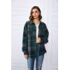 imageTrendy Queen Womens Flannel Shacket Casual Jacket Plaid Button Down Long Sleeve Shirt Fall Winter OutfitsGreen