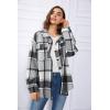 imageTrendy Queen Womens Flannel Shacket Casual Jacket Plaid Button Down Long Sleeve Shirt Fall Winter OutfitsGrey