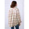 imageTrendy Queen Womens Flannel Shacket Casual Jacket Plaid Button Down Long Sleeve Shirt Fall Winter OutfitsKhaki
