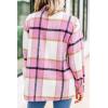 imageTrendy Queen Womens Flannel Shacket Casual Jacket Plaid Button Down Long Sleeve Shirt Fall Winter OutfitsPink