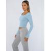 imageTrendy Queen Womens Long Sleeve Shirts Crop Tops Basic Tight Slim Fit Y2K T Shirts Winter Clothes 2024Baby Blue