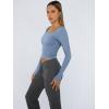 imageTrendy Queen Womens Long Sleeve Shirts Crop Tops Basic Tight Slim Fit Y2K T Shirts Winter Clothes 2024Blue Gray