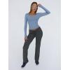 imageTrendy Queen Womens Long Sleeve Shirts Crop Tops Basic Tight Slim Fit Y2K T Shirts Winter Clothes 2024Blue Gray