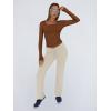 imageTrendy Queen Womens Long Sleeve Shirts Crop Tops Basic Tight Slim Fit Y2K T Shirts Winter Clothes 2024Brown