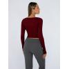 imageTrendy Queen Womens Long Sleeve Shirts Crop Tops Basic Tight Slim Fit Y2K T Shirts Winter Clothes 2024Burgundy