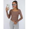 imageTrendy Queen Womens Long Sleeve Shirts Crop Tops Basic Tight Slim Fit Y2K T Shirts Winter Clothes 2024Coffee Grey