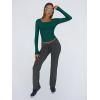 imageTrendy Queen Womens Long Sleeve Shirts Crop Tops Basic Tight Slim Fit Y2K T Shirts Winter Clothes 2024Dark Green
