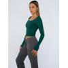imageTrendy Queen Womens Long Sleeve Shirts Crop Tops Basic Tight Slim Fit Y2K T Shirts Winter Clothes 2024Dark Green