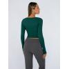 imageTrendy Queen Womens Long Sleeve Shirts Crop Tops Basic Tight Slim Fit Y2K T Shirts Winter Clothes 2024Dark Green