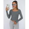 imageTrendy Queen Womens Long Sleeve Shirts Crop Tops Basic Tight Slim Fit Y2K T Shirts Winter Clothes 2024Gray