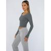 imageTrendy Queen Womens Long Sleeve Shirts Crop Tops Basic Tight Slim Fit Y2K T Shirts Winter Clothes 2024Gray