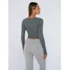 imageTrendy Queen Womens Long Sleeve Shirts Crop Tops Basic Tight Slim Fit Y2K T Shirts Winter Clothes 2024Gray
