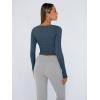 imageTrendy Queen Womens Long Sleeve Shirts Crop Tops Basic Tight Slim Fit Y2K T Shirts Winter Clothes 2024Haze Blue