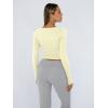 imageTrendy Queen Womens Long Sleeve Shirts Crop Tops Basic Tight Slim Fit Y2K T Shirts Winter Clothes 2024Lemon Yellow