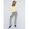 imageTrendy Queen Womens Long Sleeve Shirts Crop Tops Basic Tight Slim Fit Y2K T Shirts Winter Clothes 2024Lemon Yellow