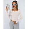 imageTrendy Queen Womens Long Sleeve Shirts Crop Tops Basic Tight Slim Fit Y2K T Shirts Winter Clothes 2024Light Apricot