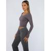 imageTrendy Queen Womens Long Sleeve Shirts Crop Tops Basic Tight Slim Fit Y2K T Shirts Winter Clothes 2024Light Gray