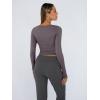 imageTrendy Queen Womens Long Sleeve Shirts Crop Tops Basic Tight Slim Fit Y2K T Shirts Winter Clothes 2024Light Gray