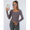 imageTrendy Queen Womens Long Sleeve Shirts Crop Tops Basic Tight Slim Fit Y2K T Shirts Winter Clothes 2024Light Gray