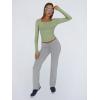 imageTrendy Queen Womens Long Sleeve Shirts Crop Tops Basic Tight Slim Fit Y2K T Shirts Winter Clothes 2024Light Green