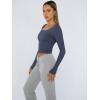 imageTrendy Queen Womens Long Sleeve Shirts Crop Tops Basic Tight Slim Fit Y2K T Shirts Winter Clothes 2024Navy