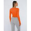 imageTrendy Queen Womens Long Sleeve Shirts Crop Tops Basic Tight Slim Fit Y2K T Shirts Winter Clothes 2024Orange