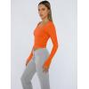 imageTrendy Queen Womens Long Sleeve Shirts Crop Tops Basic Tight Slim Fit Y2K T Shirts Winter Clothes 2024Orange