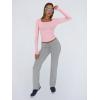 imageTrendy Queen Womens Long Sleeve Shirts Crop Tops Basic Tight Slim Fit Y2K T Shirts Winter Clothes 2024Pink