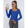 imageTrendy Queen Womens Long Sleeve Shirts Crop Tops Basic Tight Slim Fit Y2K T Shirts Winter Clothes 2024Royal Blue