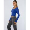 imageTrendy Queen Womens Long Sleeve Shirts Crop Tops Basic Tight Slim Fit Y2K T Shirts Winter Clothes 2024Royal Blue