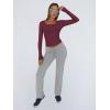 imageTrendy Queen Womens Long Sleeve Shirts Crop Tops Basic Tight Slim Fit Y2K T Shirts Winter Clothes 2024Wine Red